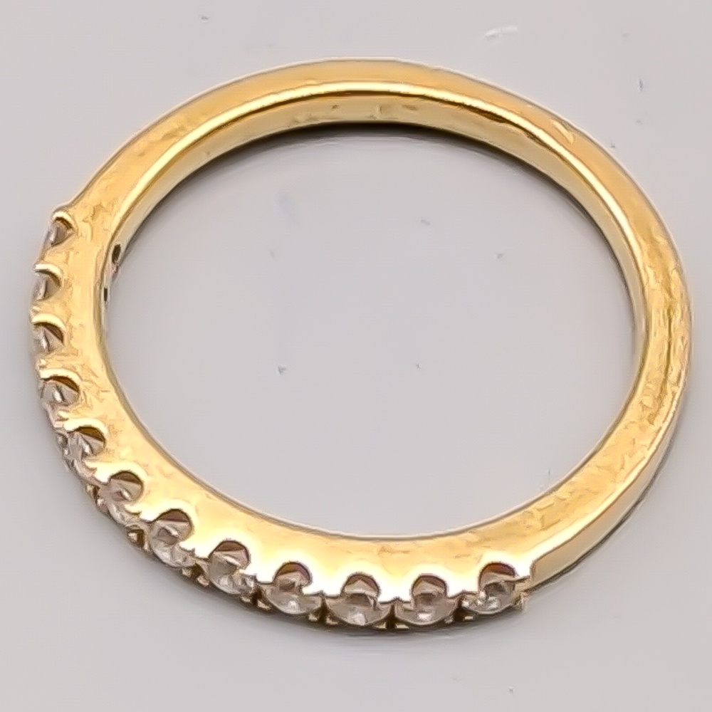 Wedding Band in Gold with Diamonds 18K 2.81g 16.75mm - Image 3