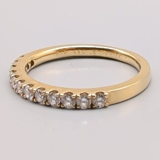 Wedding Band in Gold with Diamonds 18K 2.81g 16.75mm