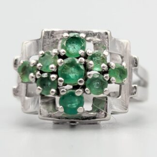 Ring i Vitguld med Smaragder-0
