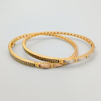 18.5cm 2 pcs Rigid bracelet in Gold 21K 17.69g
