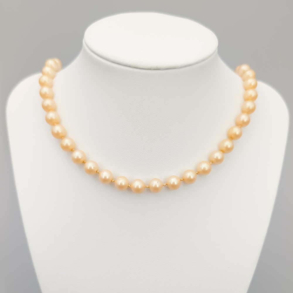 74.5cm Pearl Necklace with Clasp in Silver Faux Pearls S830 57.8g - Image 2