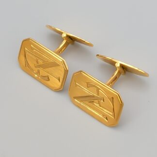 Cufflinks in Gold with Monogram 18K 13.07g 20mm