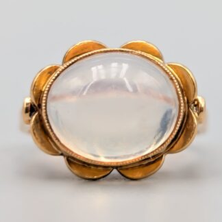 Ring i Guld med Vit Sten-2
