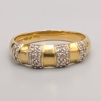 Diamond Ring in Multicolored Gold 18K 3.73g 18.25mm