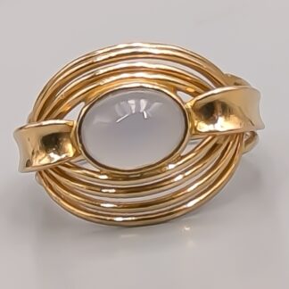 Rings in Gold with Moonstone 18K 4.67g 18mm
