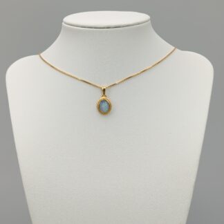 44.5cm Balestra Box Chain in Gold with Pendant with Opaltriplett 18K 4.62g