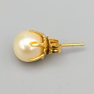 Enstaka Pearl Earring in Gold with Cultured Pearl 14K 1.05g 9mm