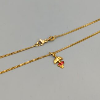 37.5cm Curb Chain in Gold with Paraply with Enamel 18K 3.86g