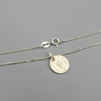 42cm Curb Chain in Silver Letter F S925 2.91g