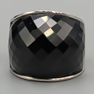 Rings in Silver with Black Stone S925 13.83g 16mm