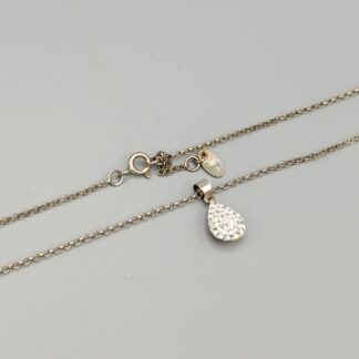 45cm Belcher Chain in Silver with Pendant with Strass S925 2.83g