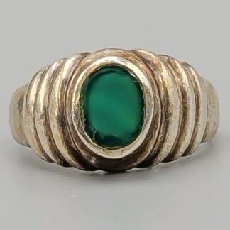 Rings in Silver with Green Stone S925 8.38g 21mm