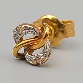 Enstaka Diamond Earring in Multicolored Gold 18K 0.55g 6mm