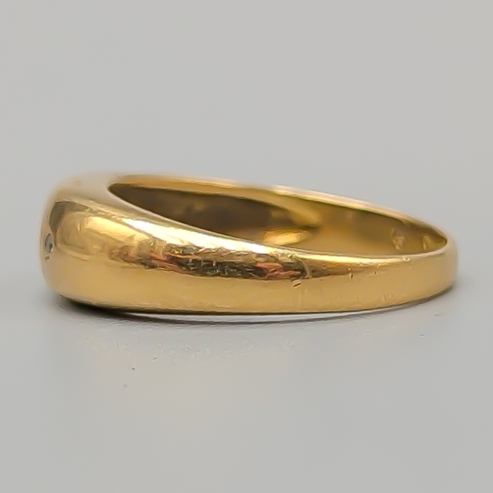 Rings in Gold with White Stones and Blue Sapphire 18K 3.28g 17.5mm - Image 2